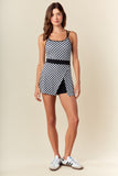Gingham Active Romper Dress - Greige Goods