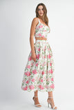 Floral Top & Skirt Set - Greige Goods