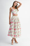 Floral Top & Skirt Set - Greige Goods