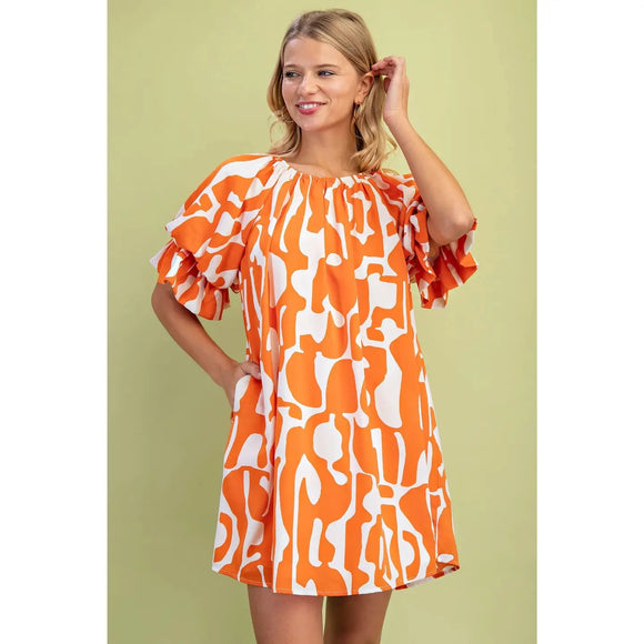 Geometric Print Dress - Greige Goods