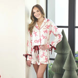 Candy Cane Velvet Pajama - Greige Goods