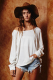 Long Sleeves Round Loose Fit Top - Greige Goods