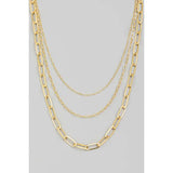 Triple Oval Chain Link Necklace