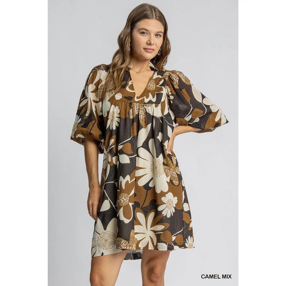 Floral Mini Dress - Greige Goods