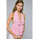 Striped Halter Top - Greige Goods