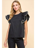 Ruffle Sleeve Top - Greige Goods