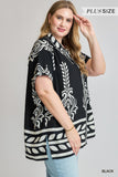 Curvy Girl Oversized Button Up Shirt - Greige Goods