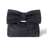 Bow Straw Handbag - Greige Goods