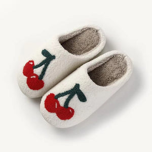 Cherry Print Slippers - Greige Goods