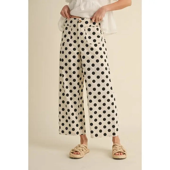 Polka Dot Wide Leg Pant - Greige Goods