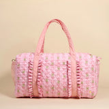 On-The-Go Ruffle Quilted Weekender Bag - Greige Goods