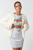 Faux Fur Open Front Jacket - Greige Goods