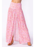 Floral Slit Maxi Skirt - Greige Goods
