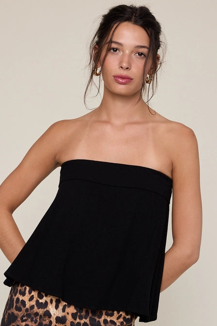 Linen Overfold Tube Top - Greige Goods