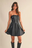 Leather Tube Mini Dress - Greige Goods