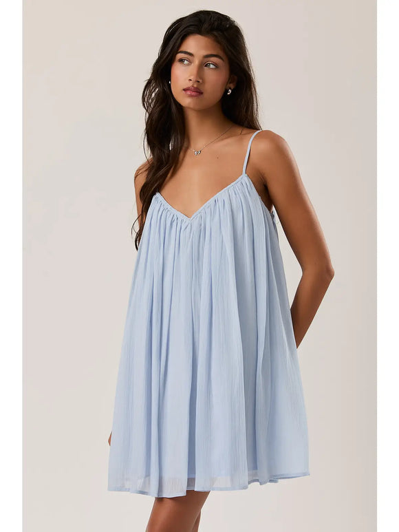 V-Neck Loose Fit Mini Dress– Greige Goods