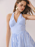 Fitted Bodice V-Neck Dress