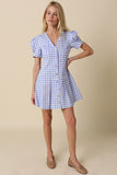 Serena Gingham Dress - Greige Goods
