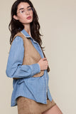 Suede Stitching Point Vest - Greige Goods