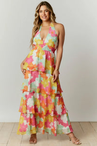 Floral Tiered Maxi Dress - Greige Goods