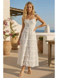 Tiered Eyelet Midi Dress - Greige Goods