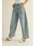 Barrel Denim Pants - Greige Goods