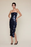 Sequin Side Slit Tube Midi - Greige Goods