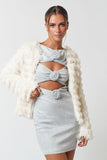 Faux Fur Open Front Jacket - Greige Goods