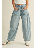 Barrel Denim Pants - Greige Goods
