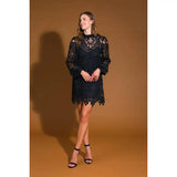 Woven Lace LS Mini Dress