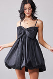 Bow Tie Balloon Mini Dress