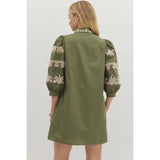 Puff Sleeve Embroidered Mini - Greige Goods