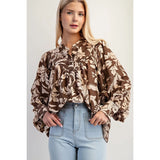 Floral Printed Blouse - Greige Goods