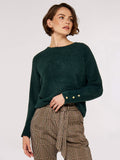 Ribbed Button Cuffed Sweater - Greige Goods