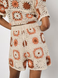Crochet Square Shorts - Greige Goods