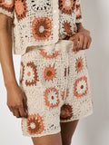 Crochet Square Shorts - Greige Goods