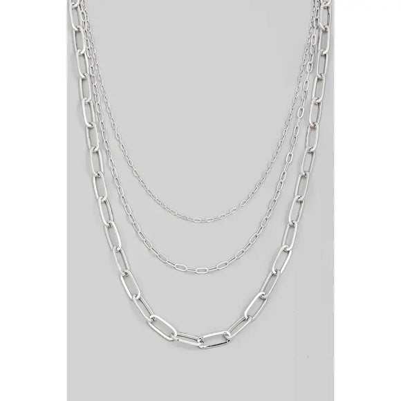 Triple Oval Chain Link Necklace