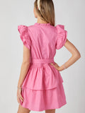 Three Tier Ruffle Sleeve Dress - Greige Goods