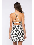 Cattle Print Sweetheart Dress - Greige Goods
