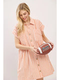 Striped Button Down Dress - Greige Goods