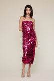 Sequin Side Slit Tube Midi - Greige Goods