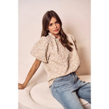 Floral Serenity Blouse - Greige Goods
