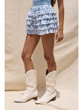 Floral Tiered Ruffle Mini Skort - Greige Goods