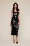 Sequin Side Slit Tube Midi - Greige Goods