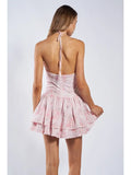 Floral Halter Mini Dress - Greige Goods