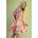 Printed Mini Dress - Greige Goods
