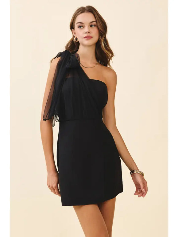 One Shoulder Chiffon Mini Red / S One Shoulder Chiffon Mini Red / S
