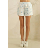 Floral Textured Lounge Shorts - Greige Goods