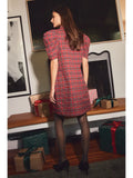 Curvy Girl Plaid Puff Sleeve Mini