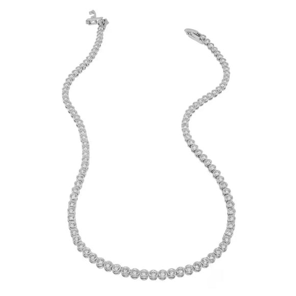 Silver Diamond Tennis Necklace